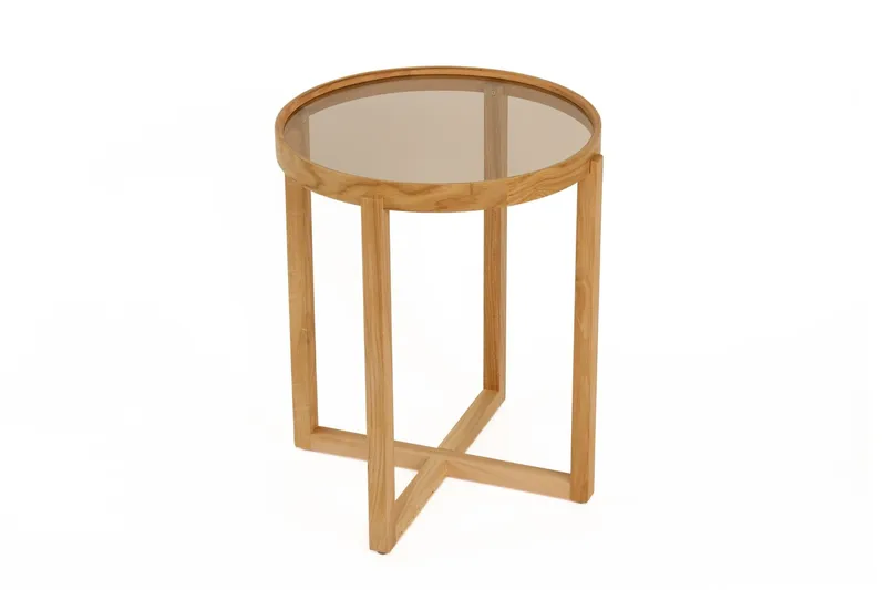 Babilas Satsbord (3 delar) 45x55x45 cm - Transparent ek - Möbler - Bord & matgrupper - Avlastningsbord - Satsbord