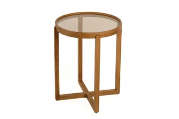 Babilas Satsbord (3 delar) 45x55x45 cm - Transparent valnöt - Möbler - Bord & matgrupper - Avlastningsbord - Satsbord
