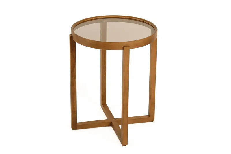 Babilas Satsbord (3 delar) 45x55x45 cm - Transparent valnöt - Möbler - Bord & matgrupper - Avlastningsbord - Satsbord