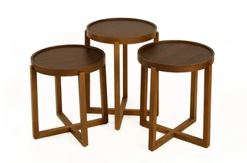 Babilas Satsbord (3 delar) 45x55x45 cm - Valnöt - Möbler - Bord & matgrupper - Avlastningsbord - Satsbord