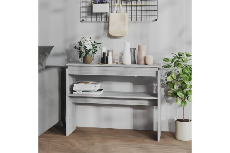 beBasic Avlastningsbord grå sonoma 102x30x80 cm konstruerat trä - Grey - Hallbord - Konsolbord & sidobord