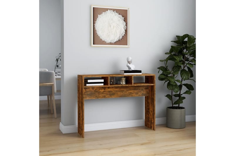 beBasic Avlastningsbord rökfärgad ek 105x30x80 cm konstruerat trä - Brown - Hallbord - Konsolbord & sidobord