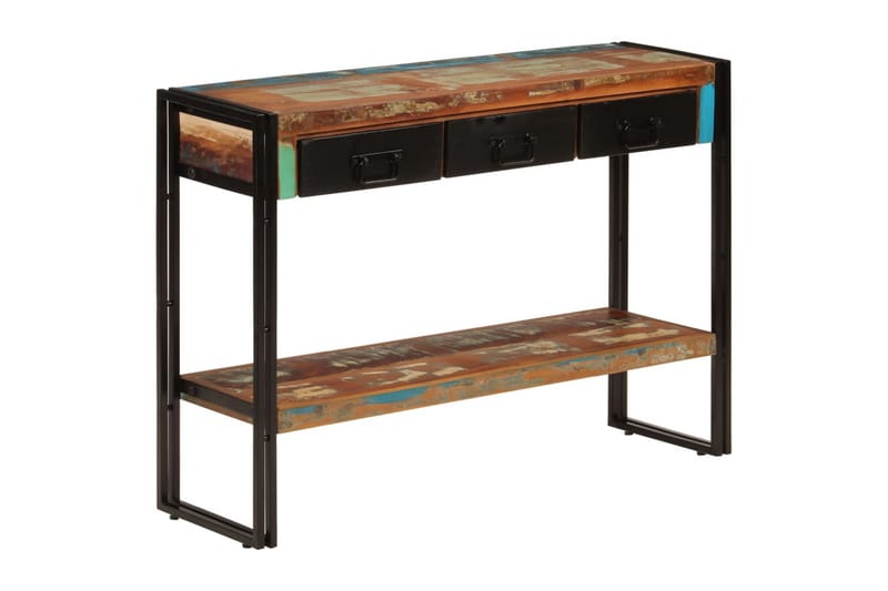 beBasic Konsolbord 110x30x76 cm massivt återvunnet trä - Black - Möbler - Bord & matgrupper - Avlastningsbord - Konsolbord & sidobord