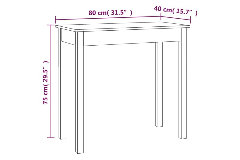 beBasic Konsolbord 80x40x75 cm massiv furu - Brown - Möbler - Bord & matgrupper - Avlastningsbord - Konsolbord & sidobord