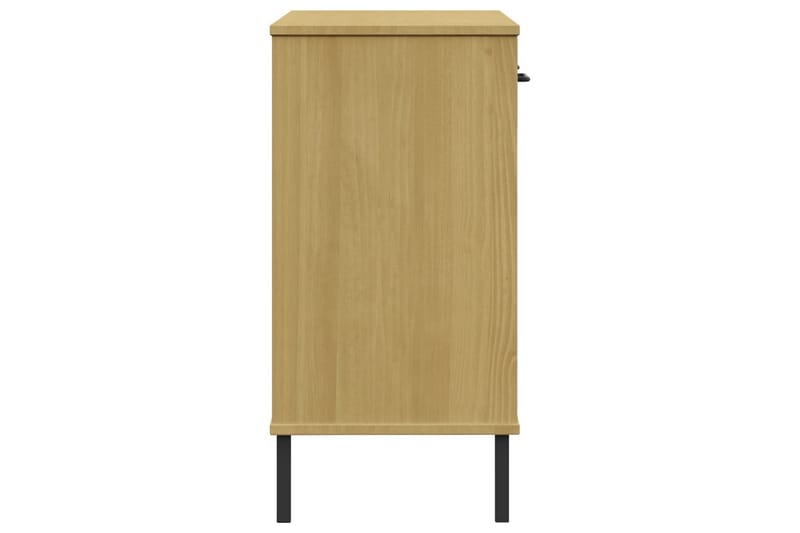 beBasic Konsolbord med metallben OSLO brun massiv furu - Brown - Möbler - Bord & matgrupper - Avlastningsbord - Hallbord