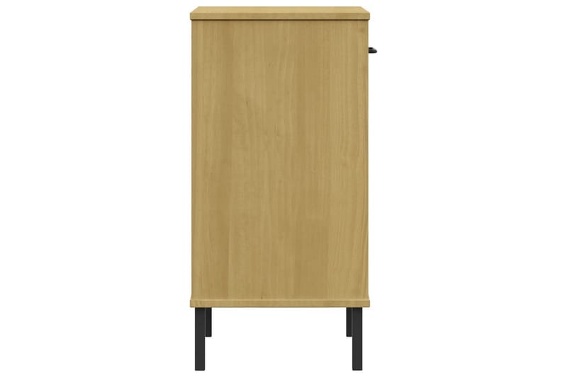 beBasic Konsolbord med metallben OSLO brun massiv furu - Brown - Möbler - Bord & matgrupper - Avlastningsbord - Konsolbord & sidobord