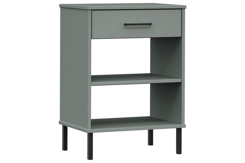 beBasic Konsolbord med metallben OSLO grå massiv furu - Grey - Möbler - Bord & matgrupper - Avlastningsbord - Konsolbord & sidobord
