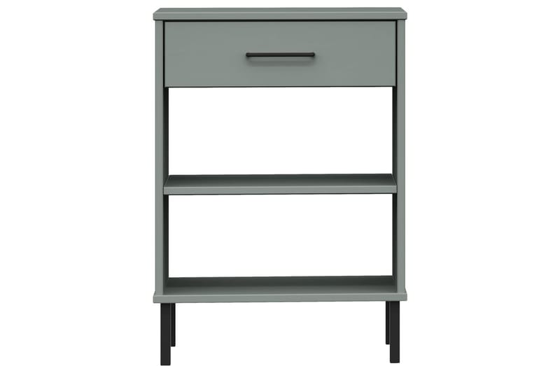 beBasic Konsolbord med metallben OSLO grå massiv furu - Grey - Möbler - Bord & matgrupper - Avlastningsbord - Konsolbord & sidobord