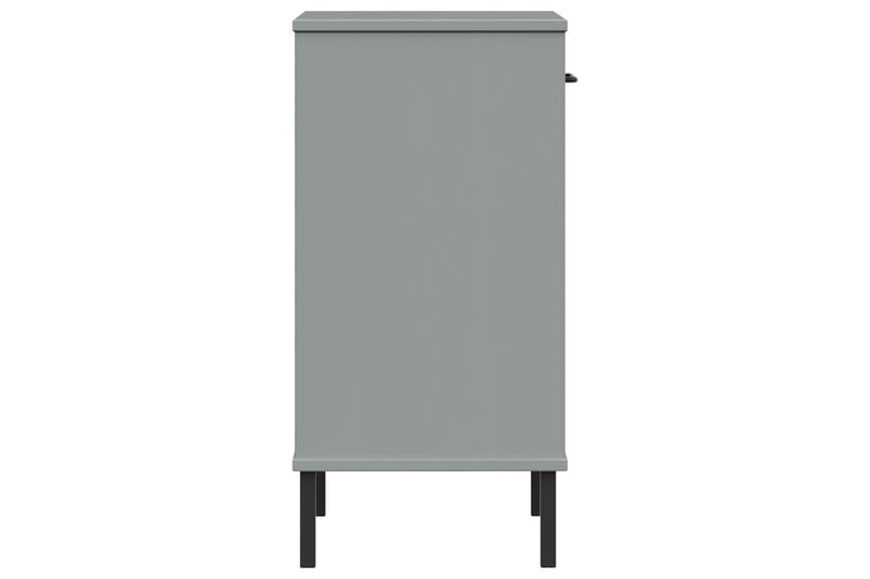 beBasic Konsolbord med metallben OSLO grå massiv furu - Grey - Möbler - Bord & matgrupper - Avlastningsbord - Konsolbord & sidobord
