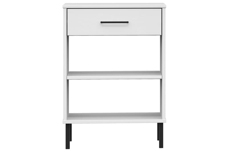 beBasic Konsolbord med metallben OSLO vit massiv furu - White - Möbler - Bord & matgrupper - Avlastningsbord - Konsolbord & sidobord