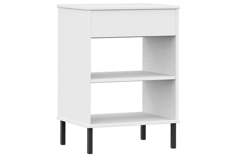 beBasic Konsolbord med metallben OSLO vit massiv furu - White - Möbler - Bord & matgrupper - Avlastningsbord - Konsolbord & sidobord