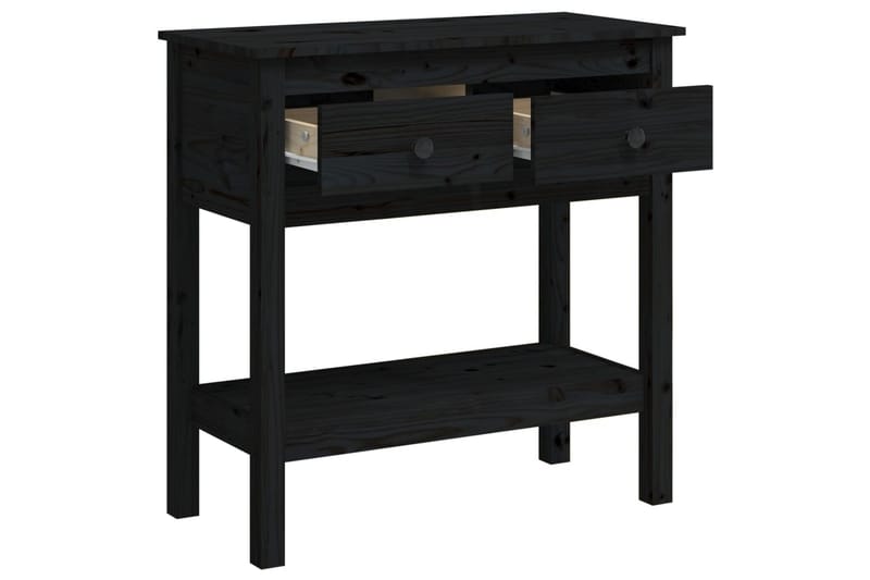 beBasic Konsolbord svart 75x35x75 cm massiv furu - Black - Hallbord - Konsolbord & sidobord
