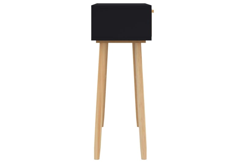 beBasic Konsolbord svart 80x30x75 cm massiv furu och naturlig rotting - Black - Möbler - Bord & matgrupper - Avlastningsbord - Hallbord