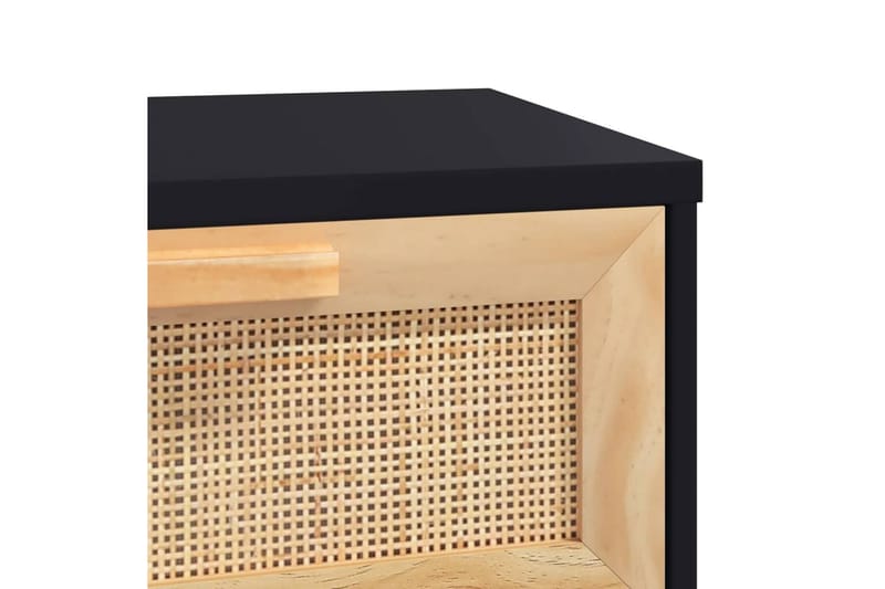 beBasic Konsolbord svart 80x30x75 cm massiv furu och naturlig rotting - Black - Möbler - Bord & matgrupper - Avlastningsbord - Hallbord