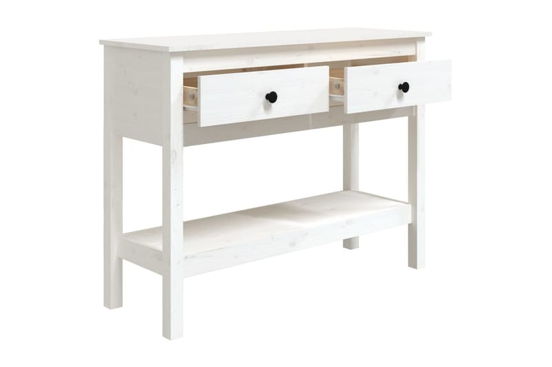 beBasic Konsolbord vit 100x35x75 cm massiv furu - White - Hallbord - Konsolbord & sidobord