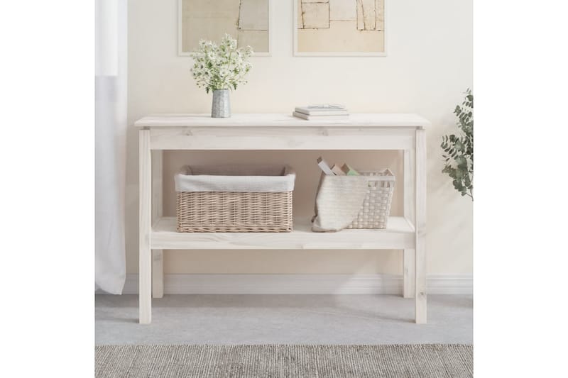 beBasic Konsolbord vit 110x40x75 cm massiv furu - White - Möbler - Bord & matgrupper - Avlastningsbord - Konsolbord & sidobord