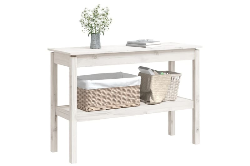 beBasic Konsolbord vit 110x40x75 cm massiv furu - White - Möbler - Bord & matgrupper - Avlastningsbord - Konsolbord & sidobord