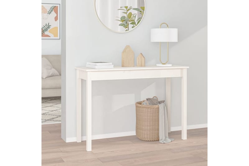 beBasic Konsolbord vit 110x40x75 cm massiv furu - White - Möbler - Bord & matgrupper - Avlastningsbord - Konsolbord & sidobord
