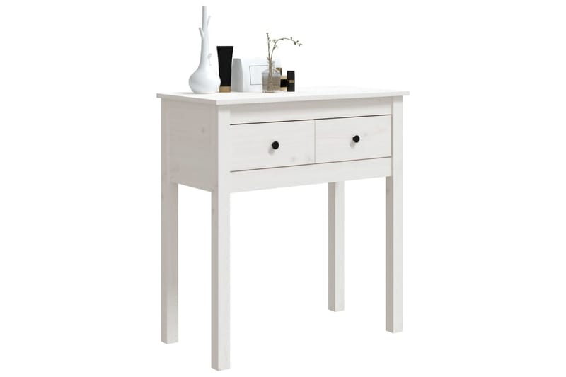 beBasic Konsolbord vit 70x35x75 cm massiv furu - White - Möbler - Bord & matgrupper - Avlastningsbord - Konsolbord & sidobord