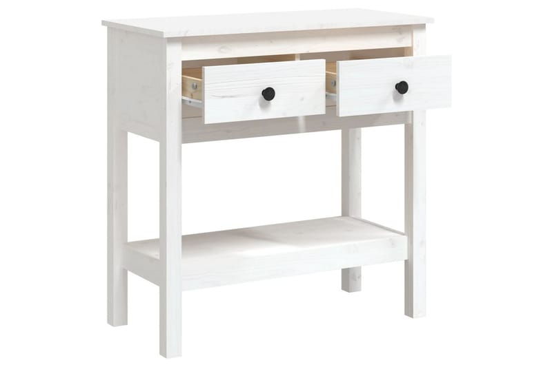 beBasic Konsolbord vit 75x35x75 cm massiv furu - White - Möbler - Bord & matgrupper - Avlastningsbord - Konsolbord & sidobord