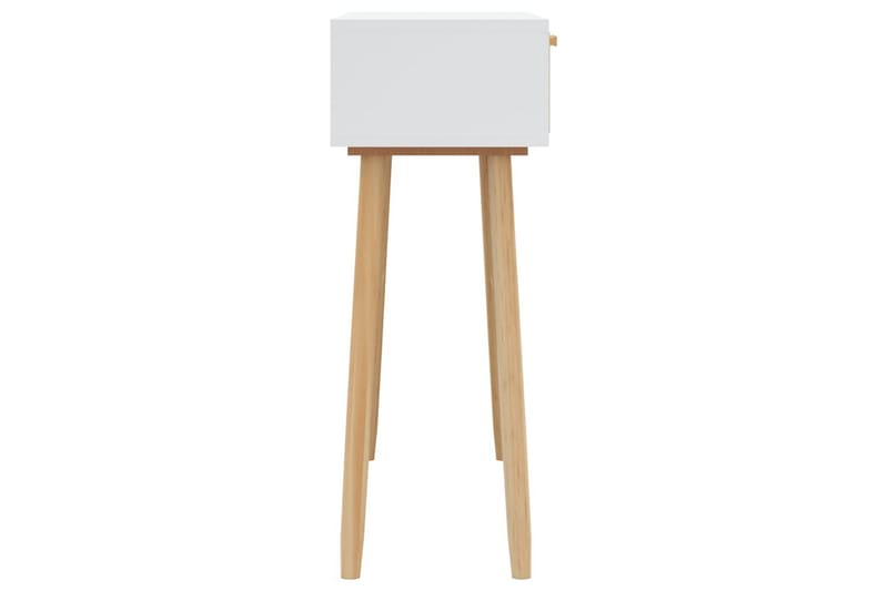 beBasic Konsolbord vit 80x30x75 cm massiv furu och naturlig rotting - White - Möbler - Bord & matgrupper - Avlastningsbord - Konsolbord & sidobord
