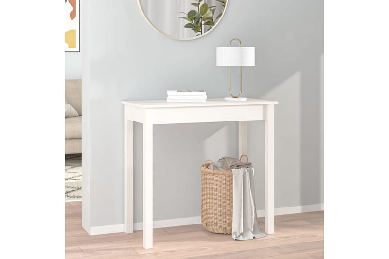 beBasic Konsolbord vit 80x40x75 cm massiv furu - White - Möbler - Bord & matgrupper - Avlastningsbord - Konsolbord & sidobord