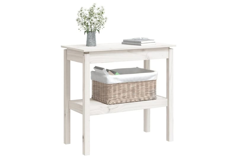 beBasic Konsolbord vit 80x40x75 cm massiv furu - White - Möbler - Bord & matgrupper - Avlastningsbord - Konsolbord & sidobord