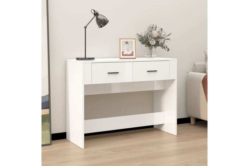 beBasic Konsolbord vit högglans 100x39x75 cm konstruerat trä - White - Hallbord - Konsolbord & sidobord