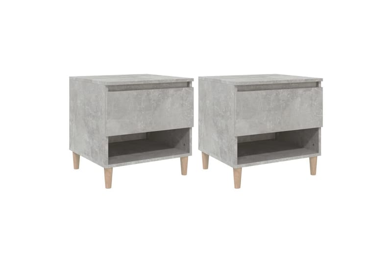 beBasic Nattduksbord 2 st betonggrå 50x46x50 cm konstruerat trä - Grey - Möbler - Bord & matgrupper - Avlastningsbord - Sängbord & nattduksbord