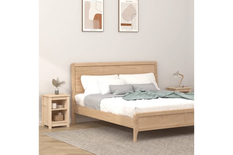 beBasic Sängbord 2 st 40x35x55 cm massivt furuträ - Brown - Möbler - Bord & matgrupper - Avlastningsbord - Sängbord & nattduksbord