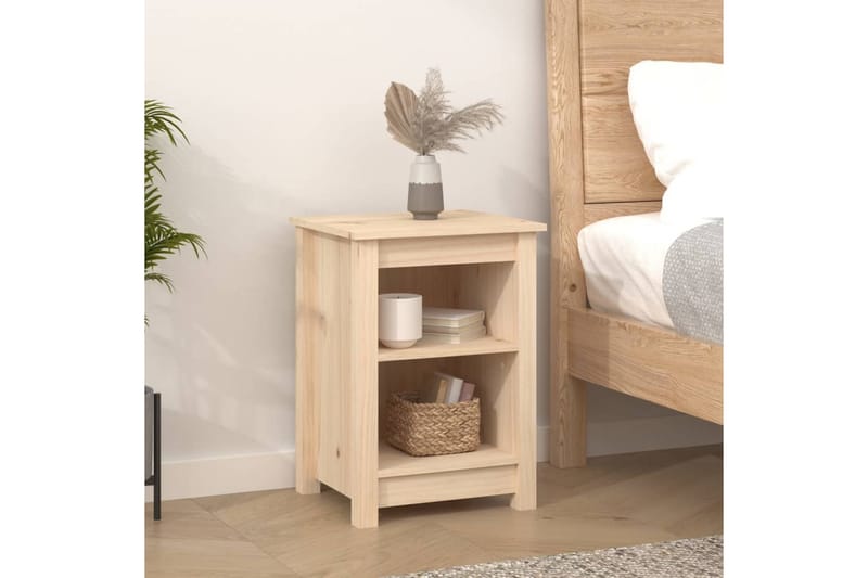 beBasic Sängbord 2 st 40x35x55 cm massivt furuträ - Brown - Möbler - Bord & matgrupper - Avlastningsbord - Sängbord & nattduksbord