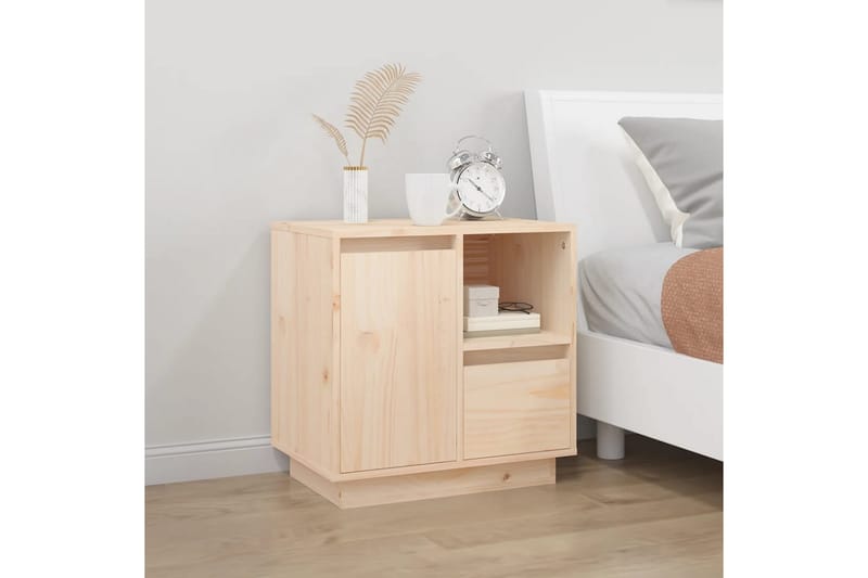 beBasic Sängbord 2 st 50x34x50 cm massivt furuträ - Brown - Möbler - Bord & matgrupper - Avlastningsbord - Sängbord & nattduksbord