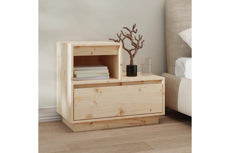 beBasic Sängbord 2 st 60x34x51 cm massiv furu - Brown - Möbler - Bord & matgrupper - Avlastningsbord - Sängbord & nattduksbord