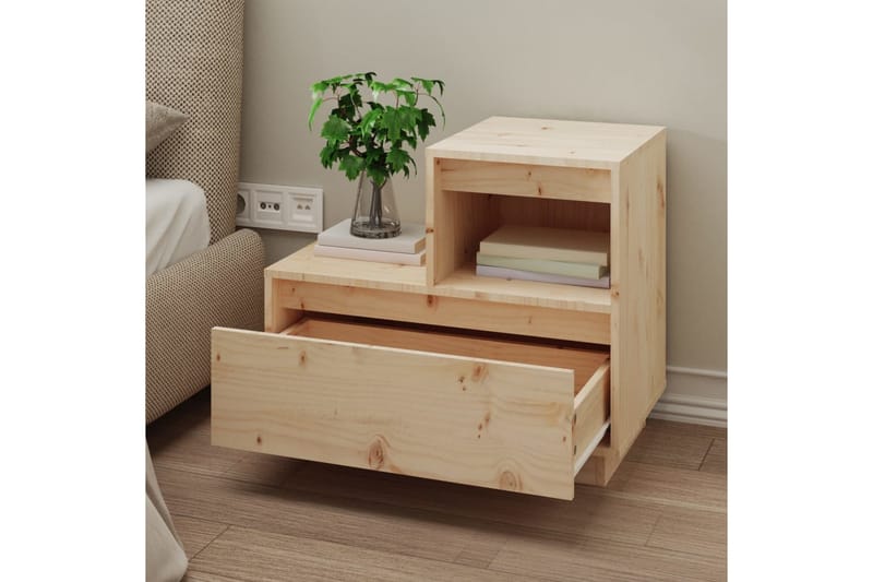 beBasic Sängbord 2 st 60x34x51 cm massiv furu - Brown - Möbler - Bord & matgrupper - Avlastningsbord - Sängbord & nattduksbord