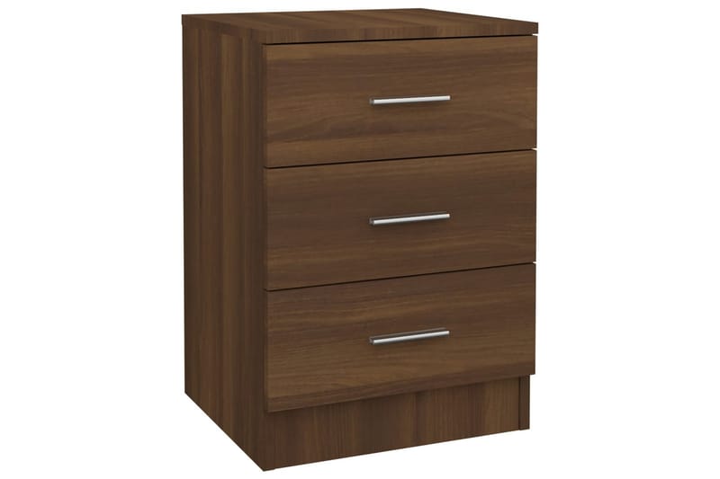 beBasic Sängbord 2 st brun ek 38x35x56 cm konstruerat trä - Brown - Möbler - Bord & matgrupper - Avlastningsbord - Sängbord & nattduksbord