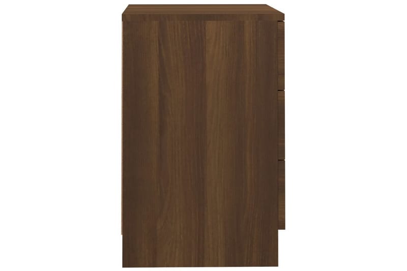 beBasic Sängbord 2 st brun ek 38x35x56 cm konstruerat trä - Brown - Möbler - Bord & matgrupper - Avlastningsbord - Sängbord & nattduksbord