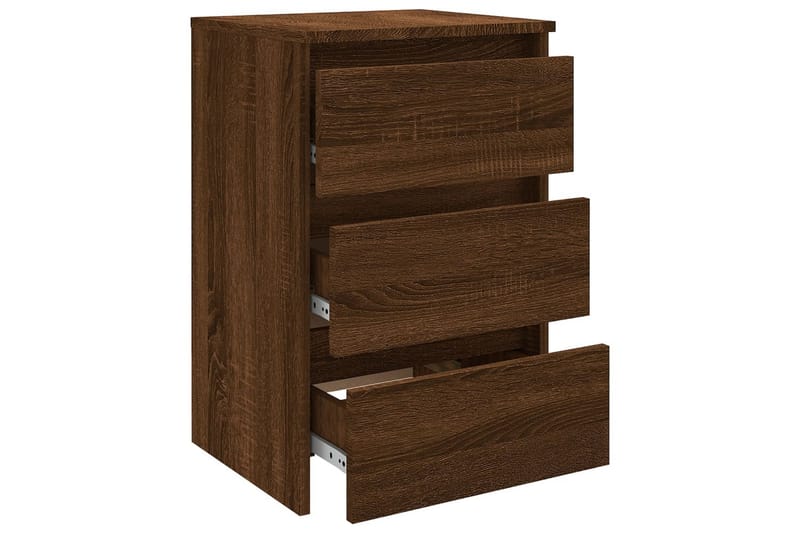 beBasic Sängbord 2 st brun ek 40x35x62,5 cm konstruerat trä - Brown - Möbler - Bord & matgrupper - Avlastningsbord - Sängbord & nattduksbord
