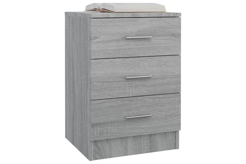 beBasic Sängbord 2 st grå sonoma 38x35x56 cm konstruerat trä - Grey - Möbler - Bord & matgrupper - Avlastningsbord - Sängbord & nattduksbord