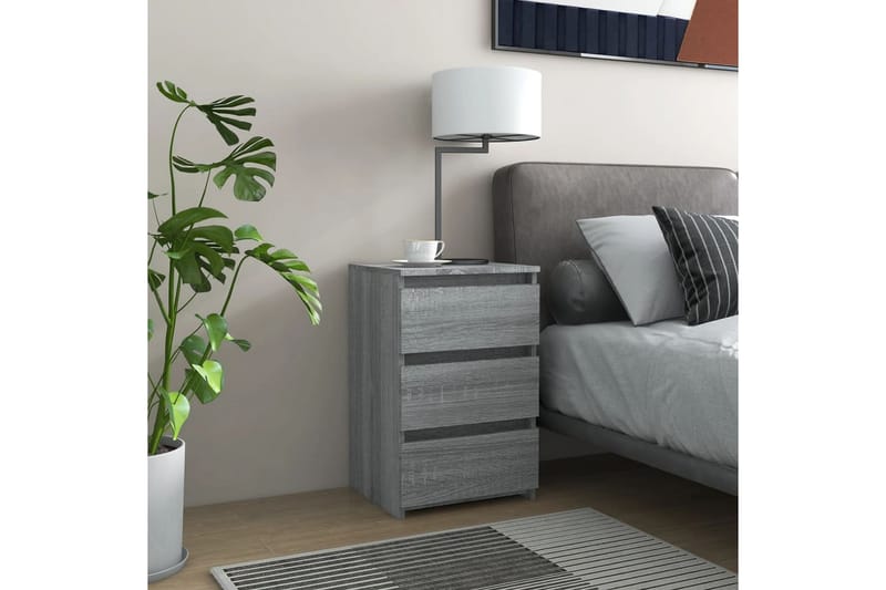 beBasic Sängbord 2 st grå sonoma 40x35x62,5 cm konstruerat trä - Grey - Möbler - Bord & matgrupper - Avlastningsbord - Sängbord & nattduksbord