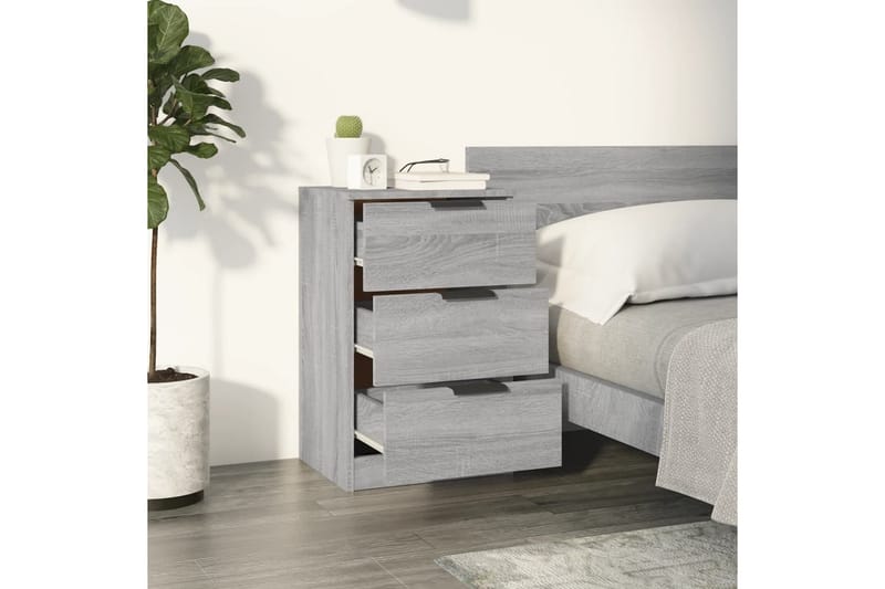 beBasic Sängbord 2 st grå sonoma 40x36x65 cm - Grey - Möbler - Bord & matgrupper - Avlastningsbord - Sängbord & nattduksbord