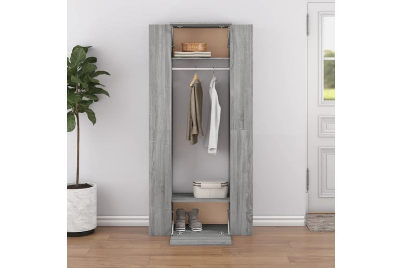 beBasic Sängbord 2 st grå sonoma konstruerat trä - Grey - Möbler - Bord & matgrupper - Avlastningsbord - Sängbord & nattduksbord