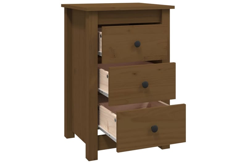 beBasic Sängbord 2 st honungsbrun 40x35x61,5 cm massiv furu - Brown - Möbler - Bord & matgrupper - Avlastningsbord - Sängbord & nattduksbord