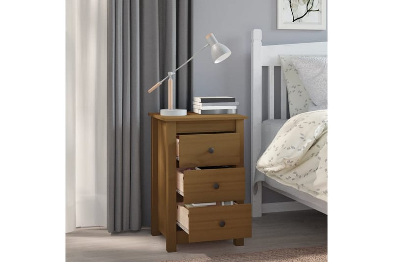 beBasic Sängbord 2 st honungsbrun 40x35x61,5 cm massiv furu - Brown - Möbler - Bord & matgrupper - Avlastningsbord - Sängbord & nattduksbord