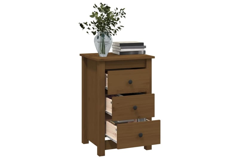 beBasic Sängbord 2 st honungsbrun 40x35x61,5 cm massiv furu - Brown - Möbler - Bord & matgrupper - Avlastningsbord - Sängbord & nattduksbord