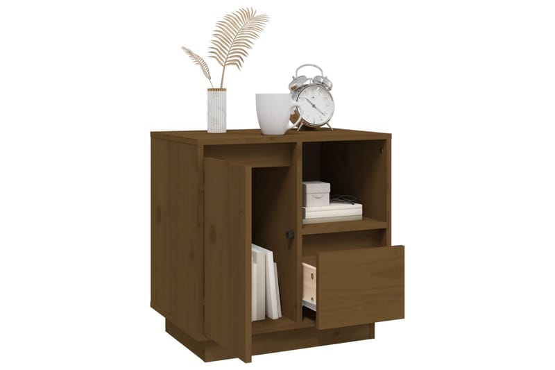 beBasic Sängbord 2 st honungsbrun 50x34x50 cm massiv furu - Brown - Möbler - Bord & matgrupper - Avlastningsbord - Sängbord & nattduksbord