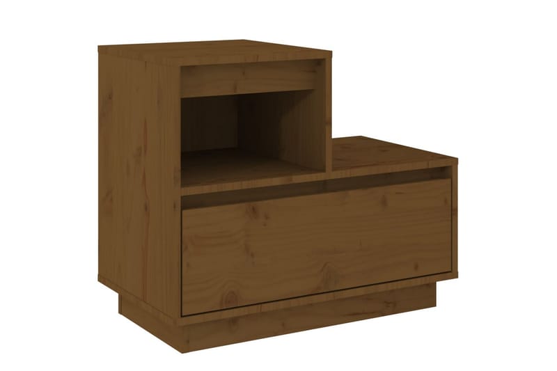 beBasic Sängbord 2 st honungsbrun 60x34x51 cm massiv furu - Brown - Möbler - Bord & matgrupper - Avlastningsbord - Sängbord & nattduksbord
