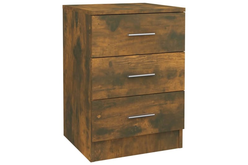 beBasic Sängbord 2 st rökfärgad ek 38x35x56 cm konstruerat trä - Brown - Möbler - Bord & matgrupper - Avlastningsbord - Sängbord & nattduksbord