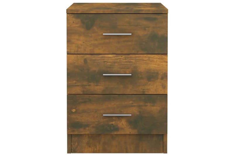 beBasic Sängbord 2 st rökfärgad ek 38x35x56 cm konstruerat trä - Brown - Möbler - Bord & matgrupper - Avlastningsbord - Sängbord & nattduksbord