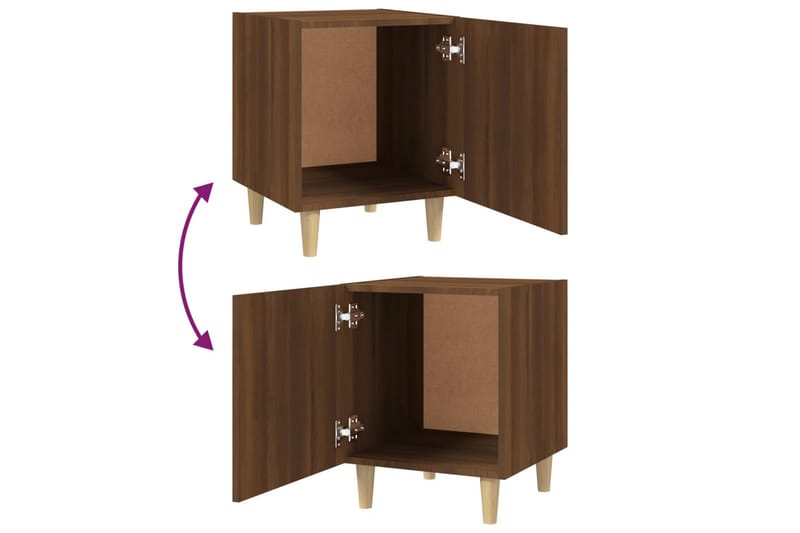 beBasic Sängbord 2 st rökfärgad ek konstruerat trä - Brown - Möbler - Bord & matgrupper - Avlastningsbord - Sängbord & nattduksbord