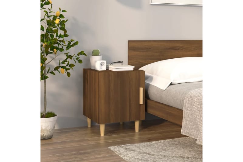 beBasic Sängbord 2 st rökfärgad ek konstruerat trä - Brown - Möbler - Bord & matgrupper - Avlastningsbord - Sängbord & nattduksbord